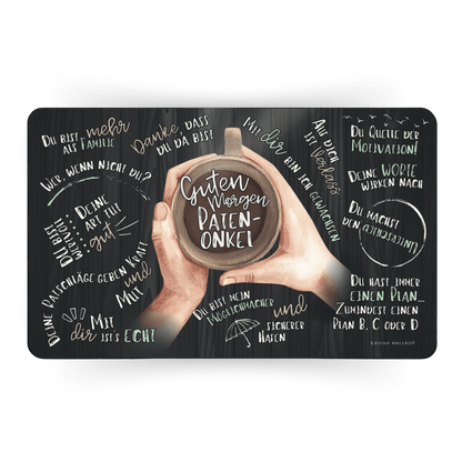 Frühstücksbrettchen "Guten Morgen Patenonkel" Geschenke für Frauen, Geschenke für Tante und Onkel