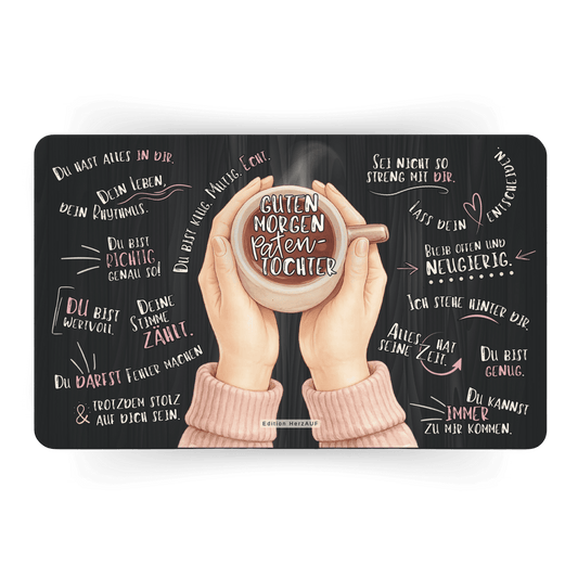 Frühstücksbrettchen "Guten Morgen Patentochter“ Geschenke für Frauen, Nichte/Neffe/Patenkind