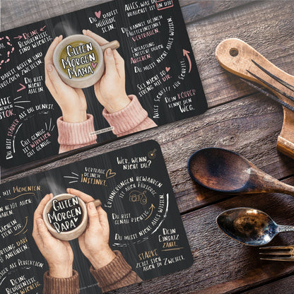 Frühstücksbrettchen Set „Guten Morgen Mama und Papa“ – Ein liebevolles Geschenk für frischgebackene Eltern