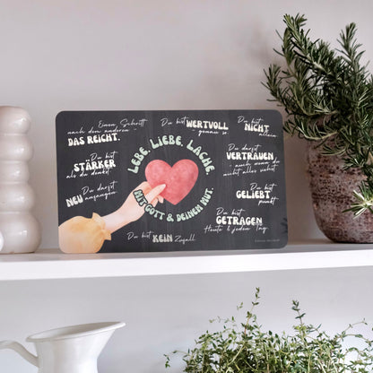 Frühstücksbrettchen zur Konfirmation "Lebe. Liebe. Lache."