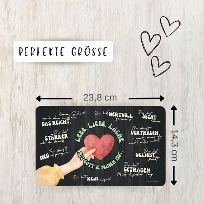 Frühstücksbrettchen zur Konfirmation "Lebe. Liebe. Lache."
