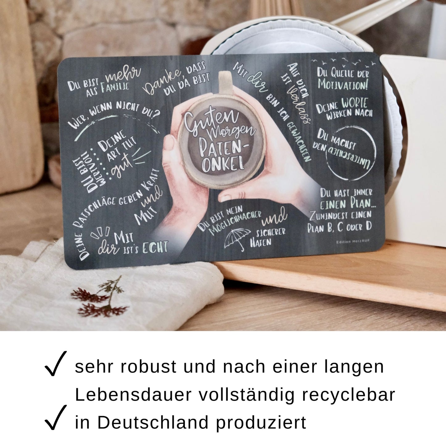 Frühstücksbrettchen "Guten Morgen Patenonkel"