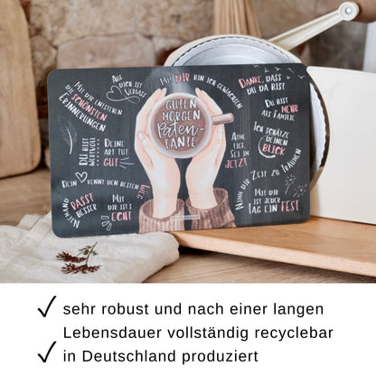 Frühstücksbrettchen „Guten Morgen Patentante“ – Ein liebevolles Geschenk für einen Herzensmenschen