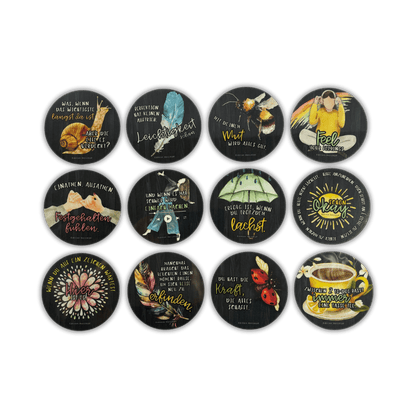 6x oder 12x Getränke-Untersetzer im Set Geschenke für Frauen, Mut und Kraft Geschenke