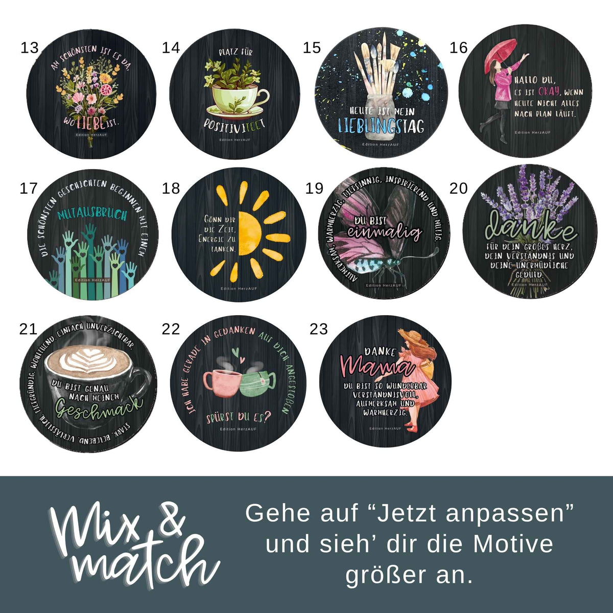 Mix & Match 4er Untersetzer Geschenkset