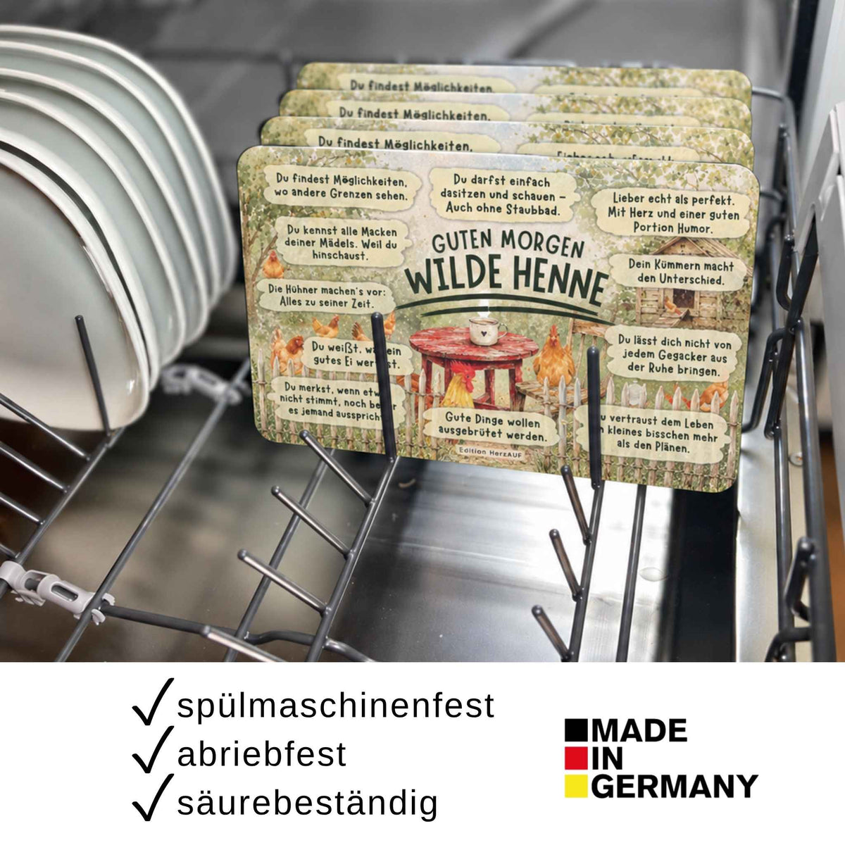 Frühstücksbrettchen „Guten Morgen wilde Henne“ – Ein persönliches Geschenk für Hühnerliebhaber