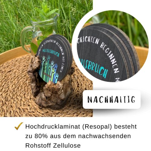 Untersetzer „Mutausbruch" - Mutmacher Geschenk, Inspirierendes Geschenk zum Jobwechsel, Geschäftseröffnung, Wichtelgeschenk, Nikolausgeschenk - Image 4