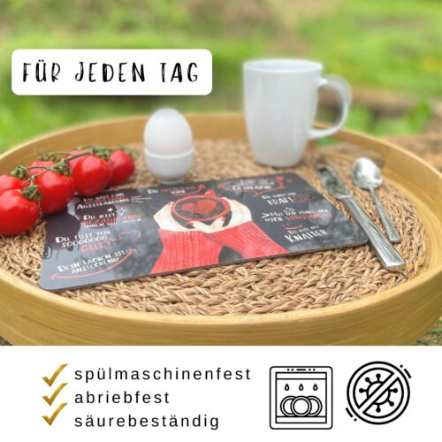 Frühstücksbrettchen “Du bist" (rot) Weihnachtsgeschenk für die Ehefrau, Geschenk Freundin Geburtstag, Jahrestag Geschenk für sie - Image 2