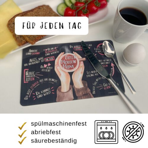 Frühstücksbrettchen “Guten Morgen Mama" - Weihnachtsgeschenk für Mama, Geburtstagsgeschenk für Mütter, frischgebackene Mama - Image 2