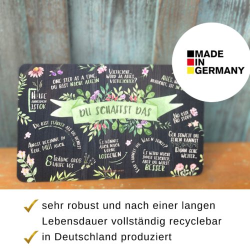 Du schaffst das Geschenk Brettchen Made in Germany