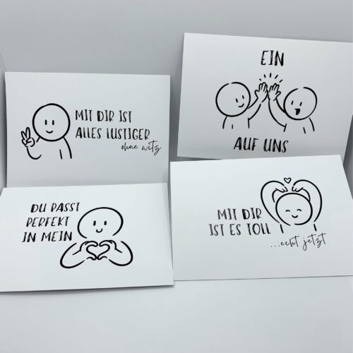 8er Set Grußkarten | Edition Lieblingsmensch | schlichte Postkarte für Partner beste Freundin | Geburtstagskarte I Freundschaft I Dankeschön