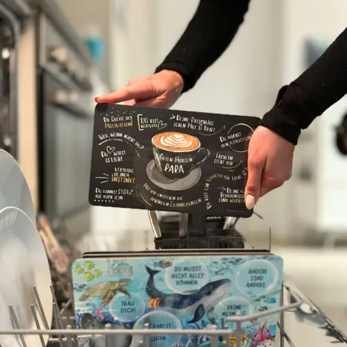 Frühstücksbrettchen SET für Eltern: GUTEN MORGEN, Geschenke für Eltern, frischgebackene Eltern zur Geburt, Danke Mama und Papa – Bild 3