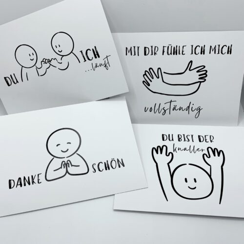 8er Set Grußkarten | Edition Lieblingsmensch | schlichte Postkarte für Partner beste Freundin | Geburtstagskarte I Freundschaft I Dankeschön