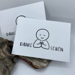 8x Dankeskarte: Postkarte Dankeschön | schlichtes Grußkarten SET mit Text als Danksagung | Hände, Dankbarkeit, Wai, Asien, Thailand