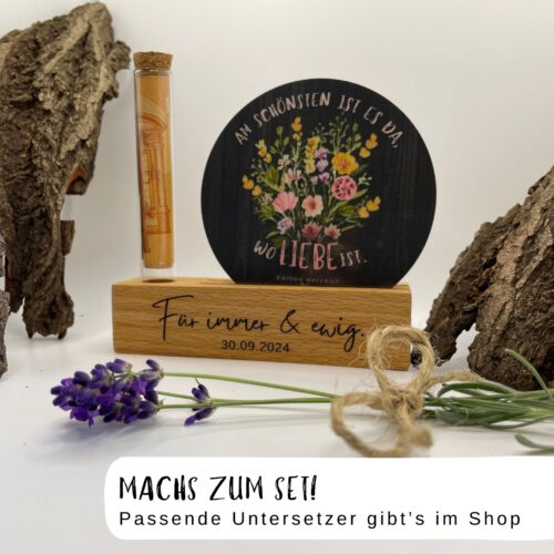 4er Halter für runde Edition HerzAUF®Untersetzer mit Wunschgravur - Image 8