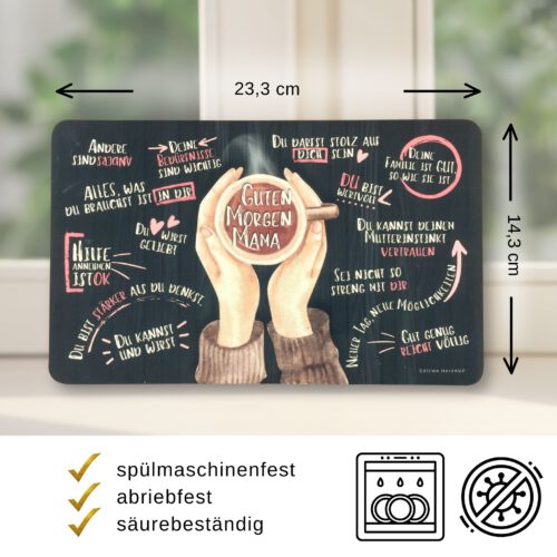 Geschenkset für Mama: Frühstücksbrettchen mit Halter und Untersetzer - Image 2