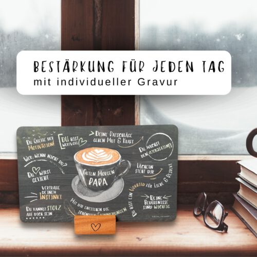 Geschenkset für Papa: Frühstücksbrettchen mit Halter und Untersetzer - Image 2