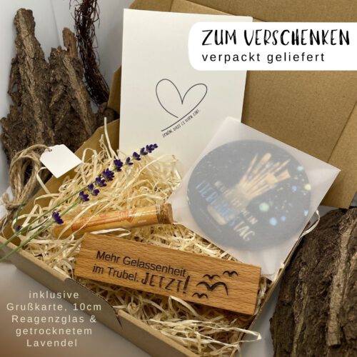 Untersetzer mit personalisiertem Halter und Geschenkbox, Geschenk Ruhestand, Verpackung für Geldgeschenk