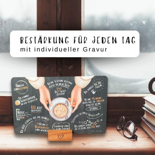 Geschenkset für Freundin: Frühstücksbrettchen mit Halter und Untersetzer - Image 2