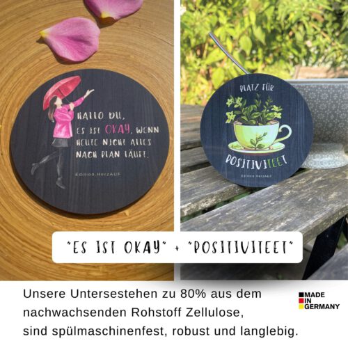 Personalisiertes Geschenk für die Familie | Untersetzerhalter mit 4 Untersetzern und kleiner Blumenvase - Image 4