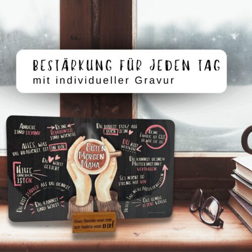 Geschenkset für Mama: Frühstücksbrettchen mit Halter und Untersetzer - Image 3