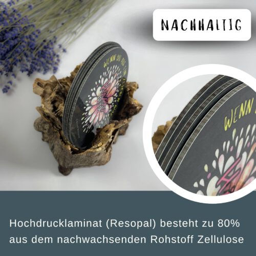 Getränkeuntersetzer Zeichen - Nachhaltiges Material - Resopal