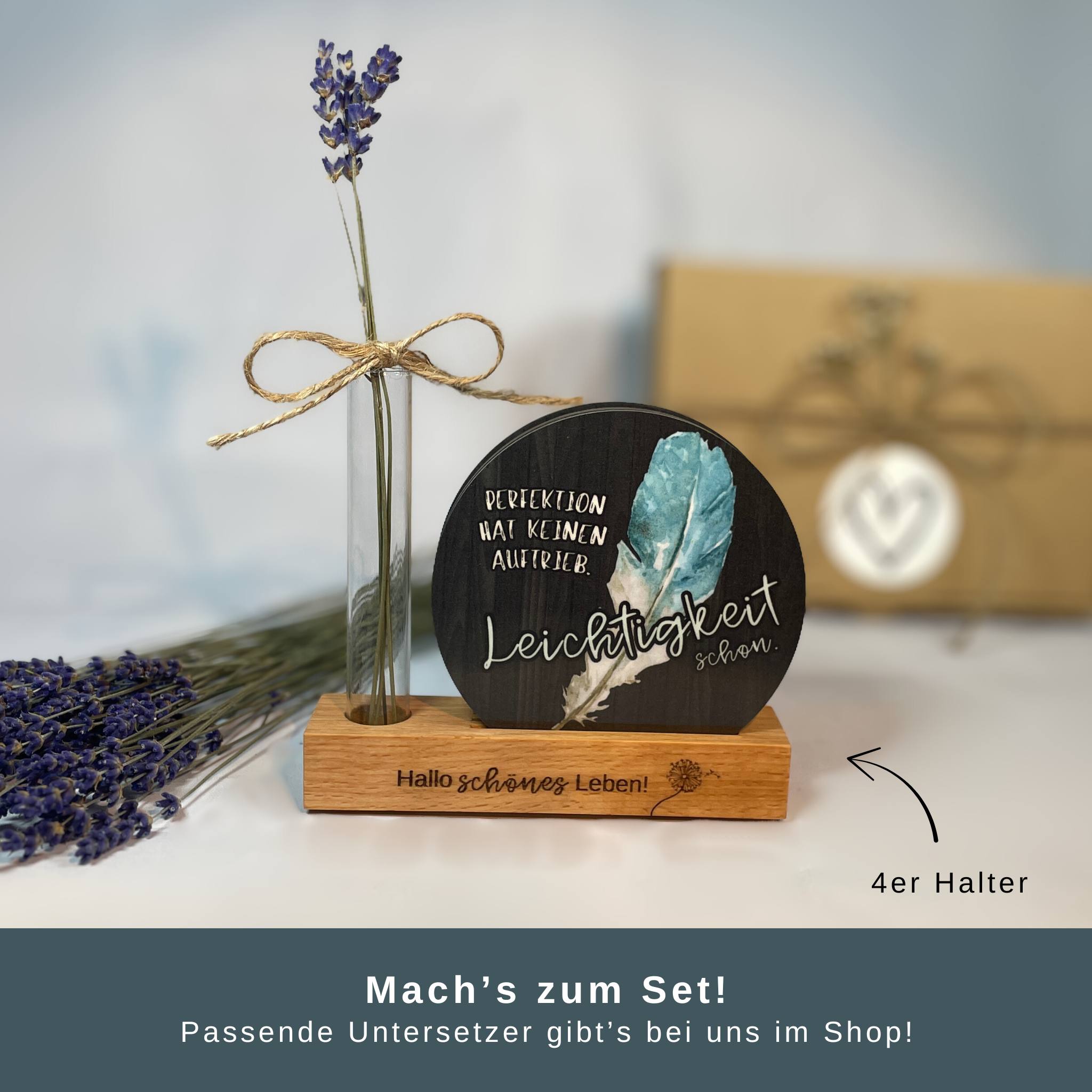 4er Untersetzerhalter für runde Untersetzer aus Resopal