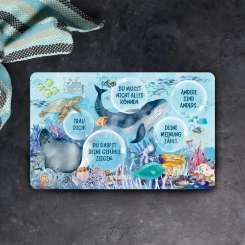 Kinderbrettchen “Unterwasserwelt" - Geschenk für Kinder zwischen 5 und 9 Jahren – Bild 2