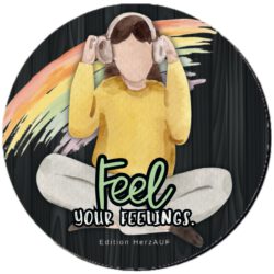 Untersetzer „Feel your Feelings“ | Mitbringsel für mehr Achtsamkeit & Selbstfürsorge - spülmaschinenfest, hitzebeständig