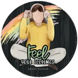 Untersetzer „Feel your Feelings“ | Mitbringsel für mehr Achtsamkeit & Selbstfürsorge - spülmaschinenfest, hitzebeständig