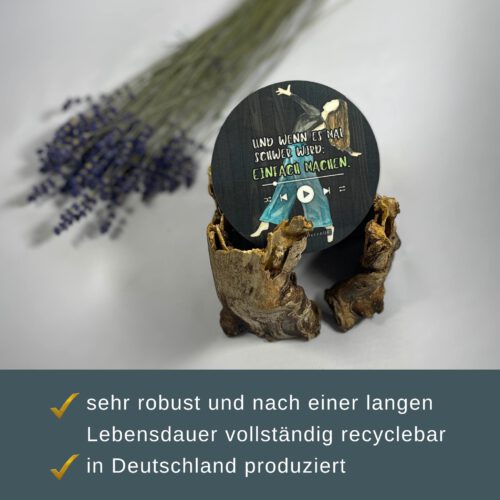 Untersetzer „Einfach machen“ – Mutmacher Geschenk, kleine Aufmerksamkeit zur Aufmunterung - spülmaschinenfest