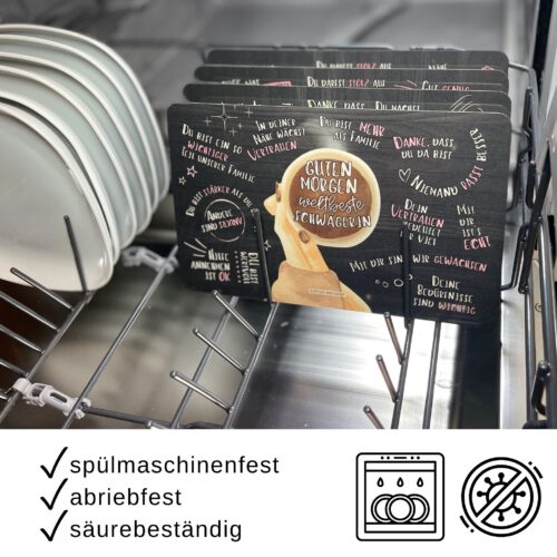 Frühstücksbrettchen Guten Morgen weltbeste Schwägerin - Schwägerin Geschenk - spülmaschinenfest
