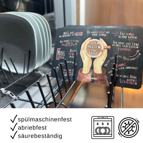 Frühstücksbrettchen "Guten Morgen Schwiegermama“ - Schwiegermama Geschenk - spülmaschinenfest