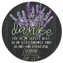 Danke Geschenk für Frauen | Getränkeuntersetzer „Danke für dein großes Herz, dein Verständnis & deine unermüdliche Geduld“ | Hebamme, Tagesmutter, Tante, Freundin, Pflegekraft