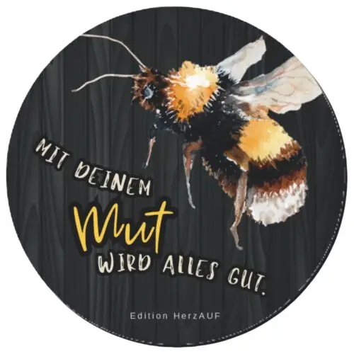 Untersetzer „Mit deinem Mut wird alles gut“ | Mutmacher- und Motivationsgeschenk - spülmaschinenfest und hitzebeständig
