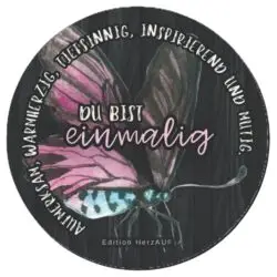 Untersetzer „Du bist einmalig“ | Danke Geschenk für Frauen, persönliche Aufmerksamkeit, kleine Wertschätzung - spülmaschinenfest & hitzebeständig