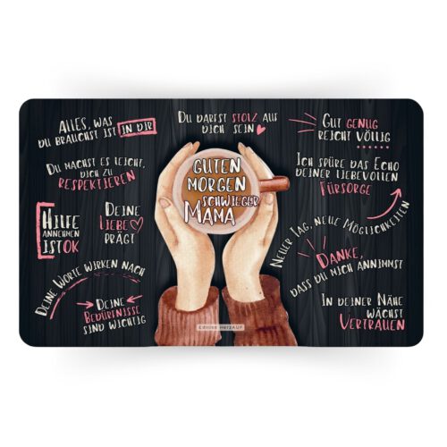 Frühstücksbrettchen "Guten Morgen Schwiegermama“ - Schwiegermama Geschenk - Resopal
