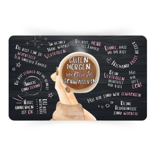 Frühstücksbrettchen Guten Morgen weltbeste Schwägerin - Schwägerin Geschenk