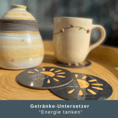 Getränke Untersetzer "Energie tanken"