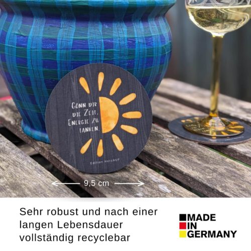 Geschenkset für Bruder: Frühstücksbrett „Guten Morgen Bruderherz“, Getränkeuntersetzer mit Halter aus Buchenholz - Weihnachtsgeschenk – Bild 8