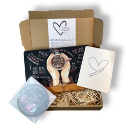 Geschenkset für Tante: Frühstücksbrett „Guten Morgen Lieblingstante“ mit Untersetzer „Du bist einmalig“ mit Halter, Weihnachtsgeschenk Tante