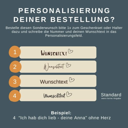 Sonderwunsch: Personalisierung von Brettchenhalter oder Untersetzerhalter – Bild 2