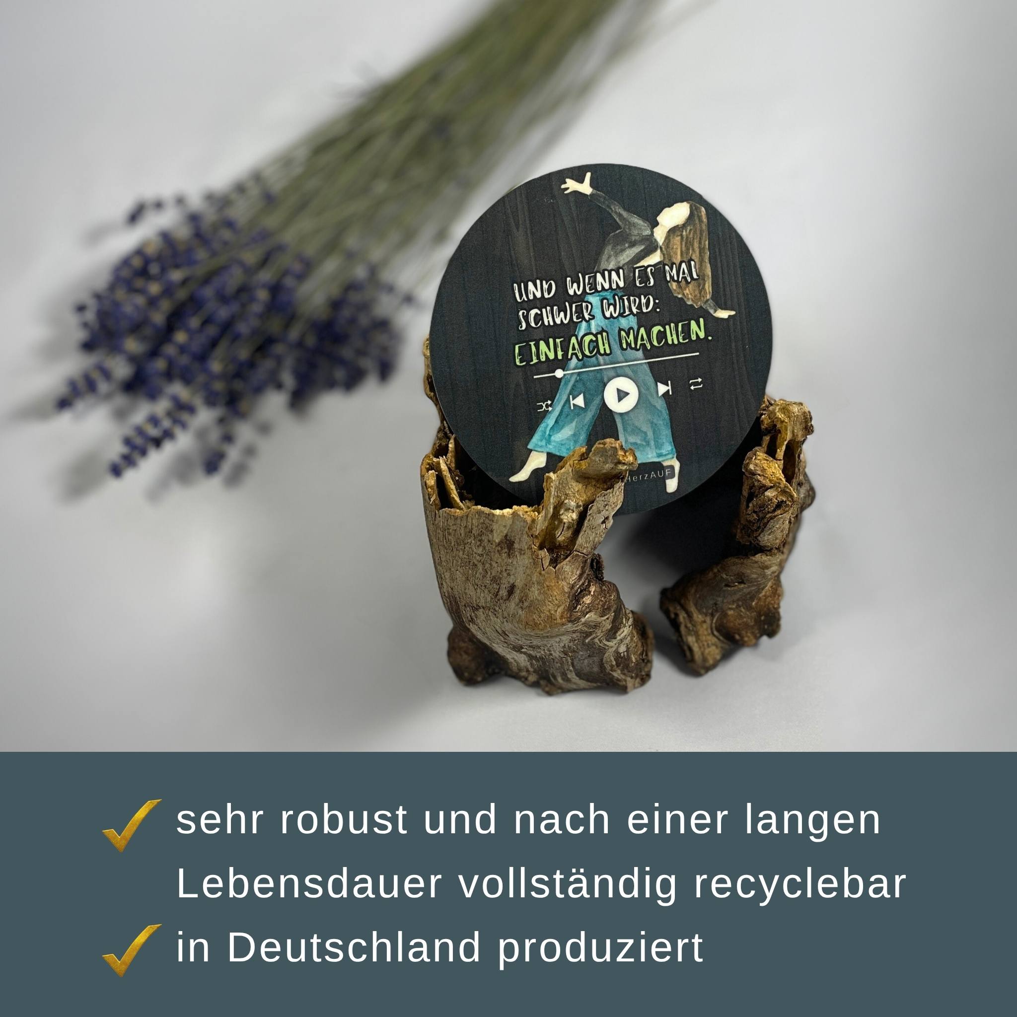 4er Untersetzer Geschenkset „Neues Kapitel“ – 4 inspirierende Getränkeuntersetzer mit individuellem Holzhalter – Bild 7