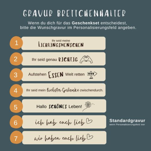 Geschenkset für Großeltern: liebevolles Frühstücksbrettchen-Set für Oma und Opa mit individualisierterem Halter in Geschenkverpackung – Bild 9