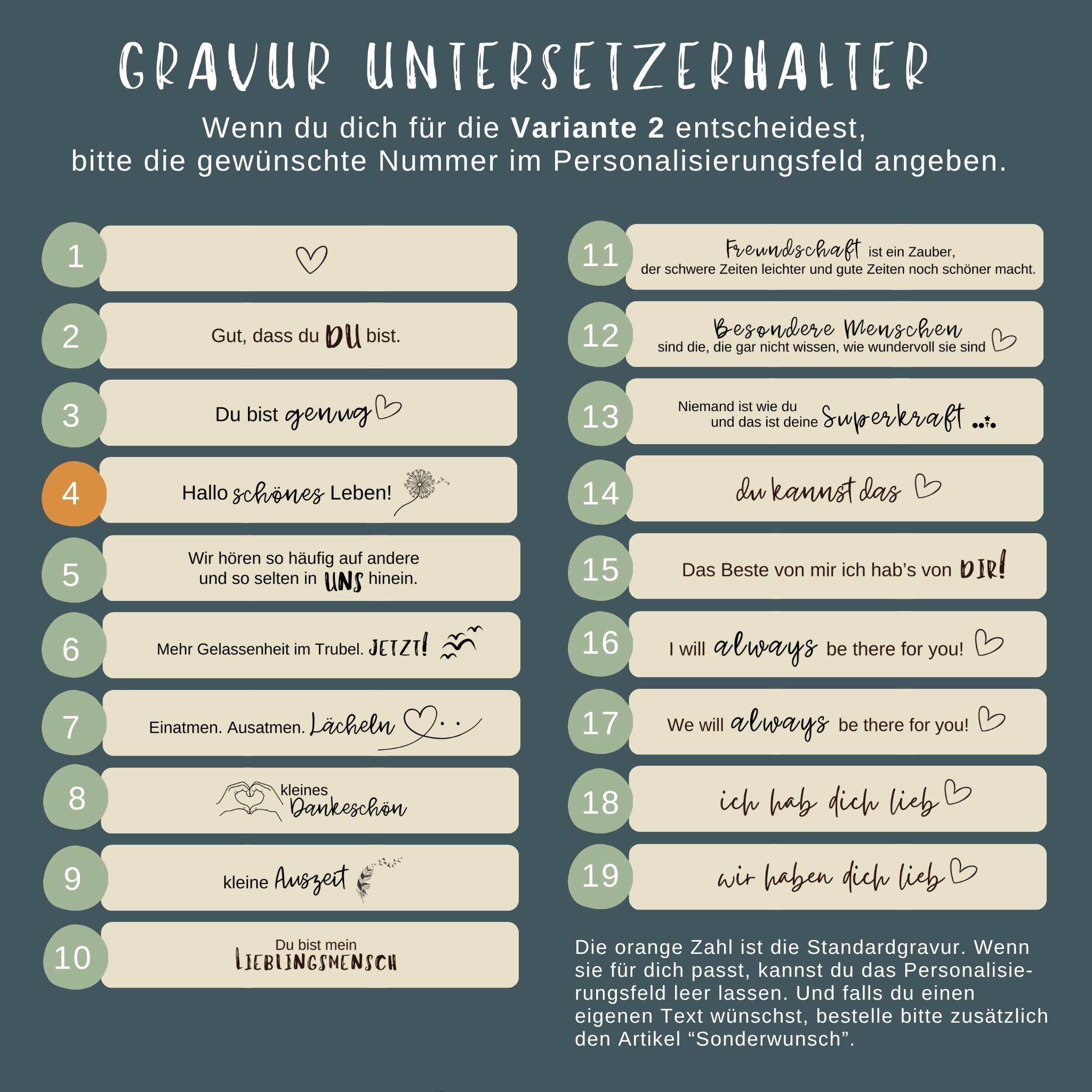 4er Untersetzer Geschenkset „Neues Kapitel“ – 4 inspirierende Getränkeuntersetzer mit individuellem Holzhalter – Bild 10