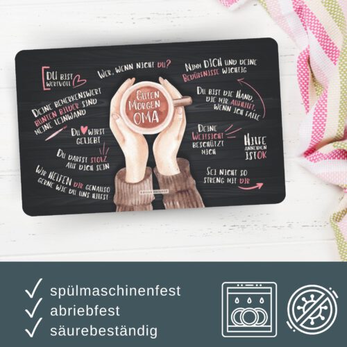 Geschenkset für Großeltern: liebevolles Frühstücksbrettchen-Set für Oma und Opa mit individualisierterem Halter in Geschenkverpackung – Bild 2
